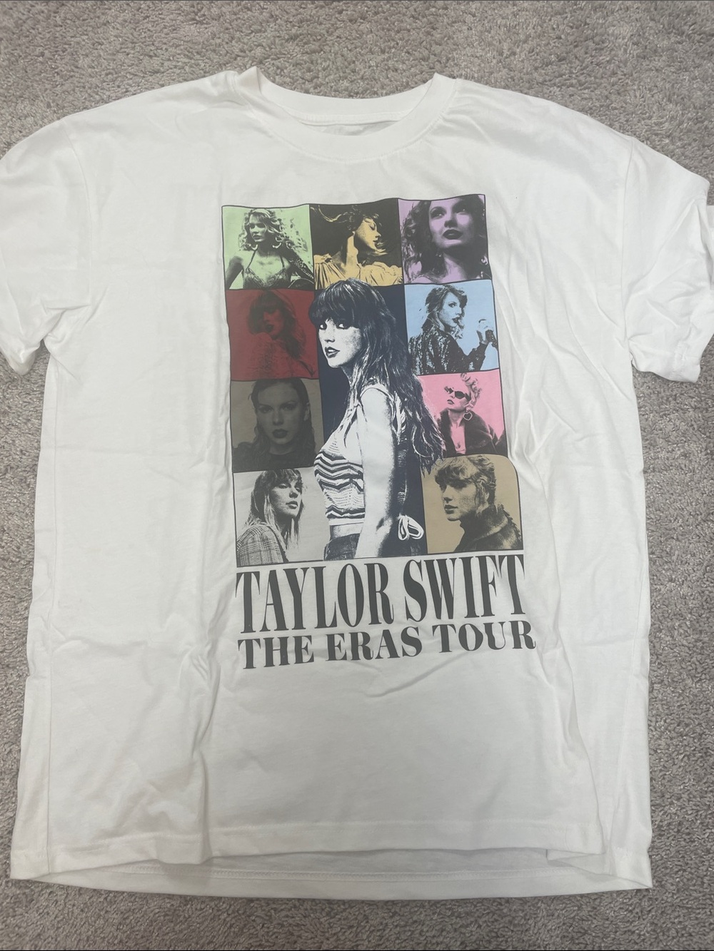 Taylor Swift White Multicolor Photo-Block Eras Tour Tee